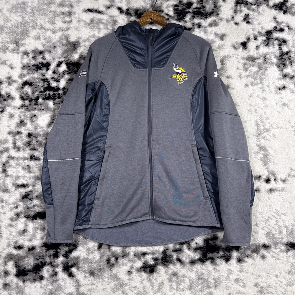 Under Armour Minnesota Vikings NFL Combine Authentic Hoodie Full Zip Size Medium